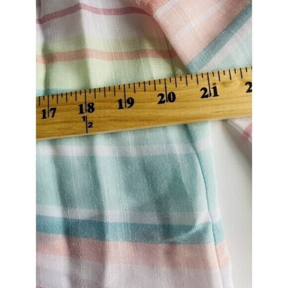 Alfred Dunner Women's round neck striped shirt drawstring front size S New - Picture 7 of 9